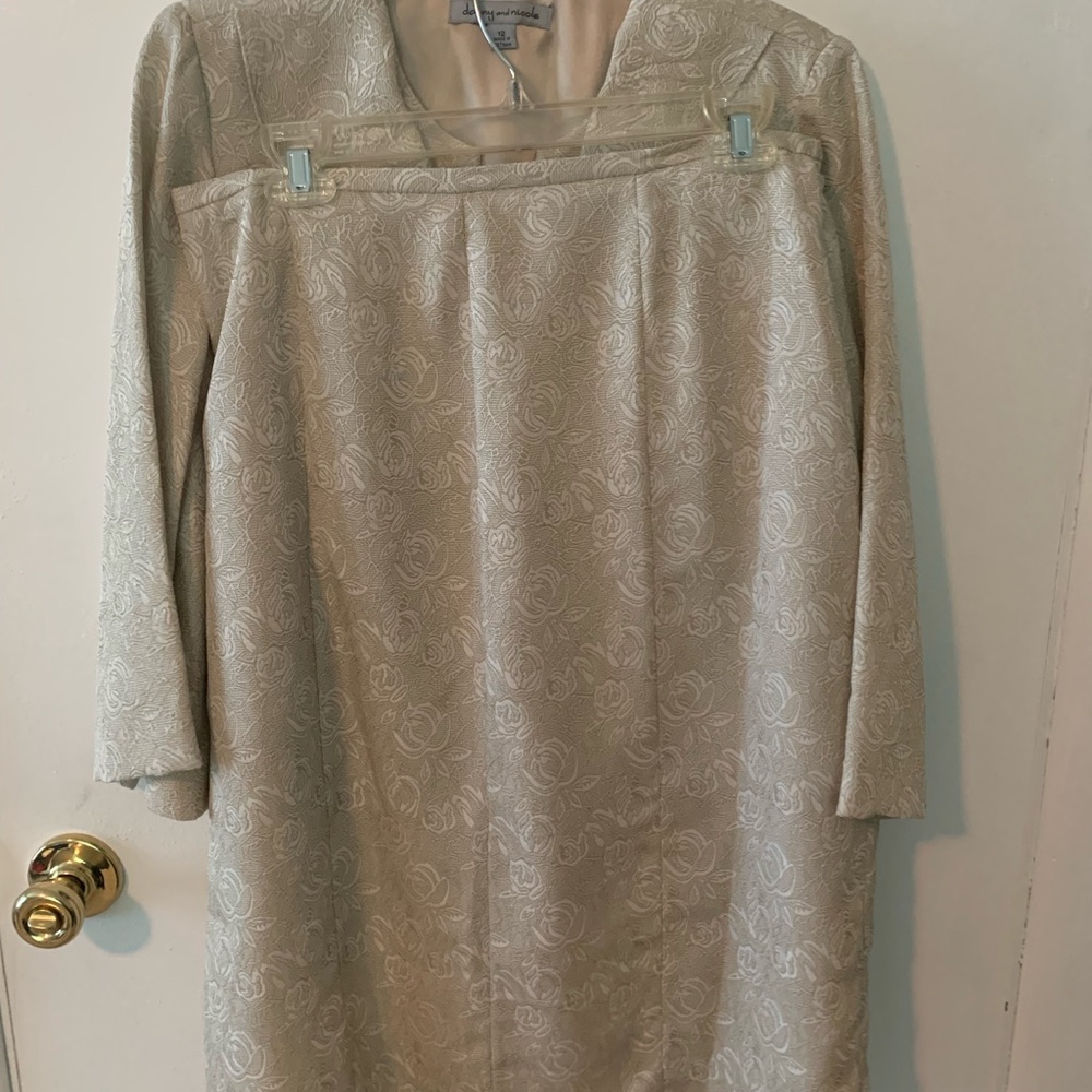 Danny & Nicole Cream suit with Bateau Neckline